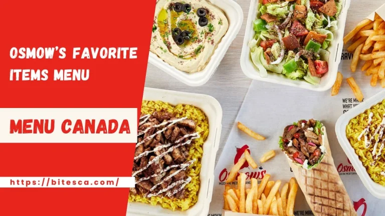 Osmow’s Prices Favorite Items Menu Canada