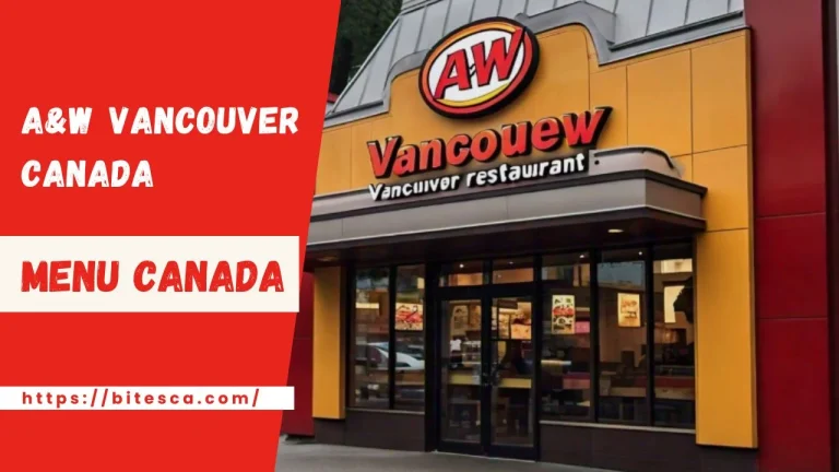 A&W Menu prices Vancouver Canada