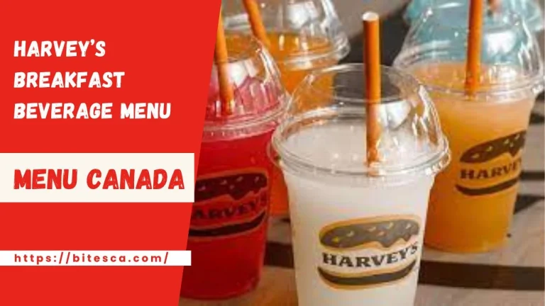 Harvey’s Breakfast Beverage Menu Price Canada