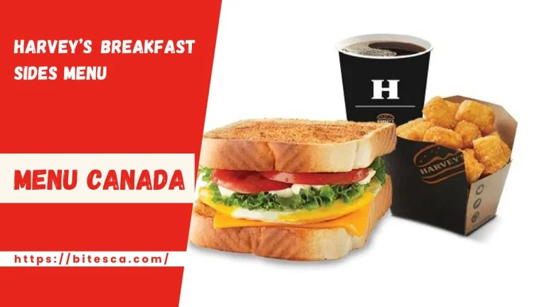 Harvey’s Breakfast Sides Menu Price Canada