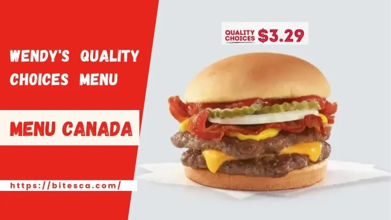 Wendy’s Prices Quality Choices Menu Canada